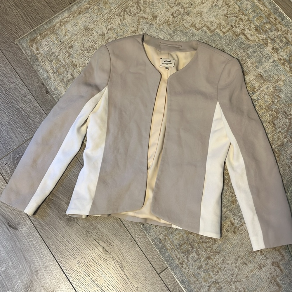 Wilfred Exquis Tann and Cream Two-Tone Blazer Size 2